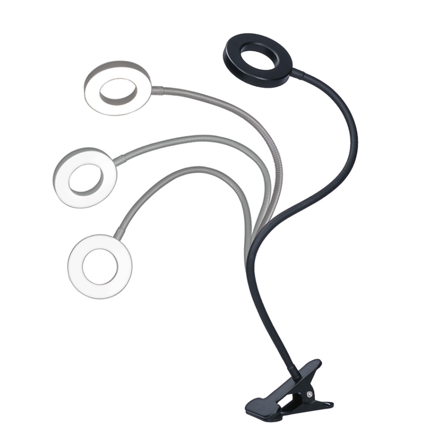 Brilagi - LED регулируема лампа с клипс ORBELA LED/8W/230V 3000/4000/5000K черна