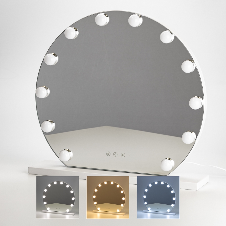 Brilagi - LED регулируемо огледало за грим HOLLYWOOD LED/12W/230V 3000/4000/6500K