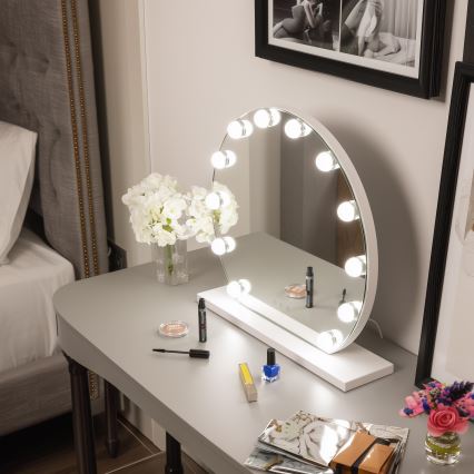 Brilagi - LED регулируемо огледало за грим HOLLYWOOD LED/12W/230V 3000/4000/6500K