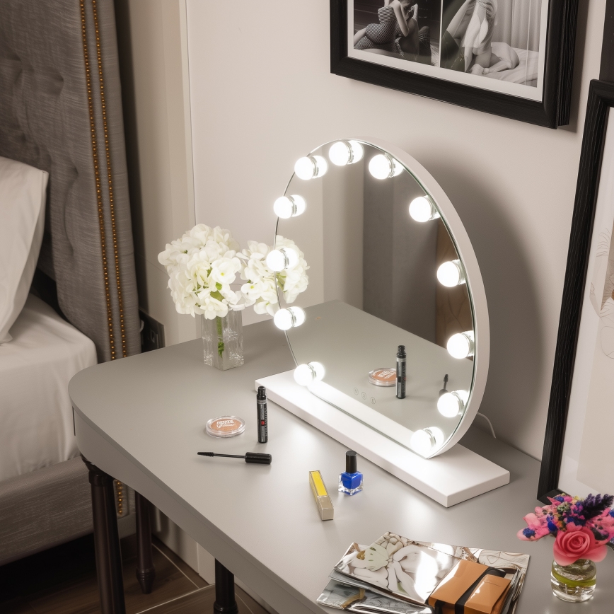 Brilagi - LED регулируемо огледало за грим HOLLYWOOD LED/12W/230V 3000/4000/6500K