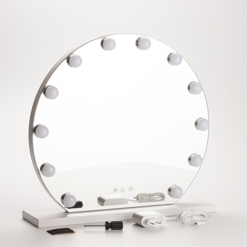 Brilagi - LED регулируемо огледало за грим HOLLYWOOD LED/12W/230V 3000/4000/6500K