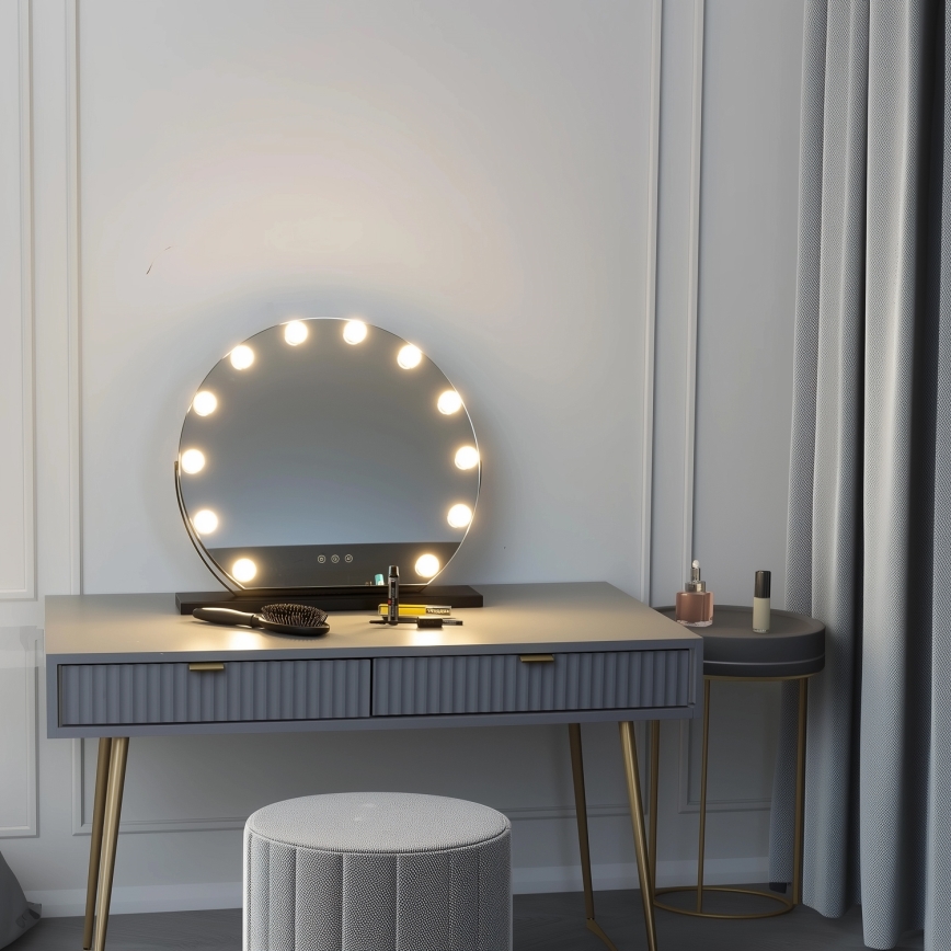 Brilagi - LED регулируемо огледало за грим HOLLYWOOD LED/12W/230V 3000/4000/6500K