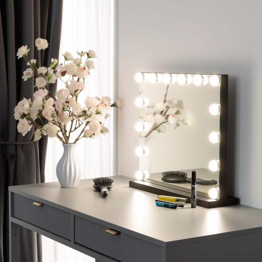 Brilagi - LED регулируемо огледало за грим HOLLYWOOD LED/15W/230V 3000/4000/6500K