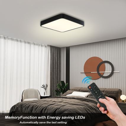 Brilagi - LED регулируемо таванно осветително тяло POOL LED/36W/230V 3000-6000K 40x40 см черно + дистанционно управление