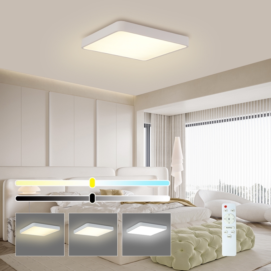 Brilagi - LED регулируемо таванно осветително тяло POOL LED/36W/230V 3000-6000K 40x40 см бяло + дистанционно управление