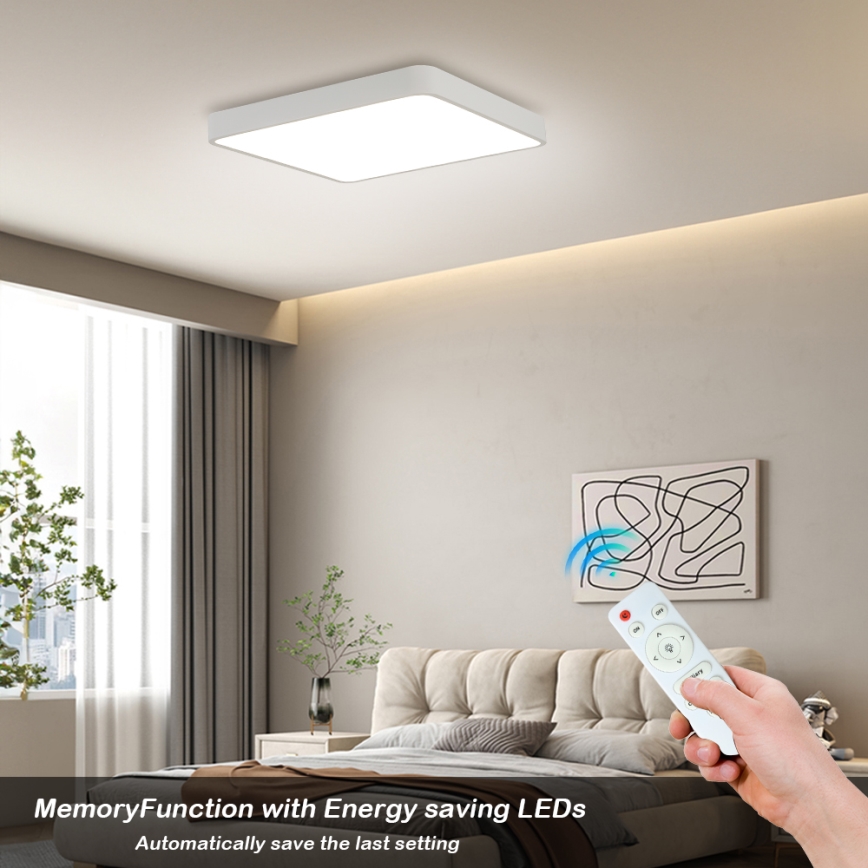 Brilagi - LED регулируемо таванно осветително тяло POOL LED/36W/230V 3000-6000K 40x40 см бяло + дистанционно управление