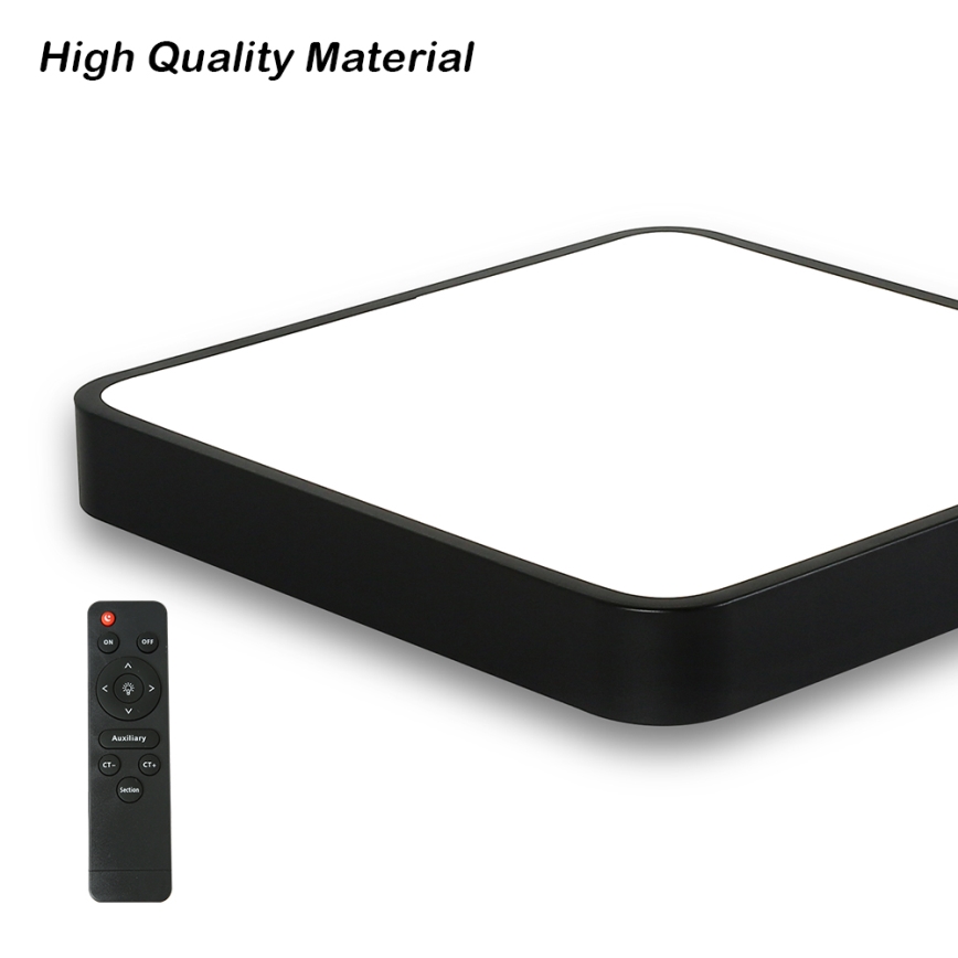 Brilagi - LED регулируемо таванно осветително тяло POOL SQUARE LED/36W/230V 3000-6000K 40x40 см черно + дистанционно управление