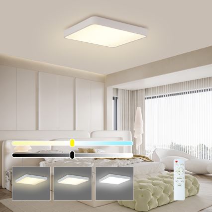 Brilagi - LED регулируемо таванно осветително тяло POOL SQUARE LED/36W/230V 3000-6000K 40x40 см бяло + дистанционно управление