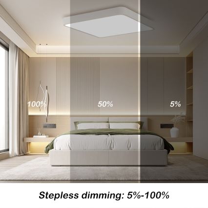 Brilagi - LED регулируемо таванно осветително тяло POOL SQUARE LED/36W/230V 3000-6000K 40x40 см бяло + дистанционно управление