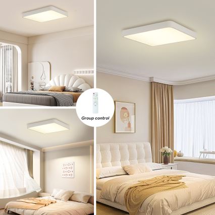 Brilagi - LED регулируемо таванно осветително тяло POOL SQUARE LED/48W/230V 3000-6000K 50x50 см бяло + дистанционно управление