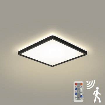 Brilagi - LED регулируемо осветително тяло с датчик за движение и здрач ULTRA SLIM LED/18W/230V 30x30 см + дистанционно управление