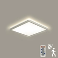 Brilagi - LED регулируемо осветително тяло с датчик за движение и здрач ULTRA SLIM LED/18W/230V 30x30 см + дистанционно управление