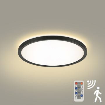 Brilagi - LED регулируемо осветително тяло с датчик за движение и здрач ULTRA SLIM LED/18W/230V Ø 30 см + дистанционно управление