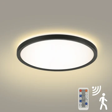 Brilagi - LED регулируемо осветително тяло с датчик за движение и здрач ULTRA SLIM LED/24W/230V диаметър 42 см + дистанционно управление
