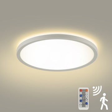 Brilagi - LED регулируемо осветително тяло с датчик за движение и здрач ULTRA SLIM LED/24W/230V Ø 42 см + дистанционно управление