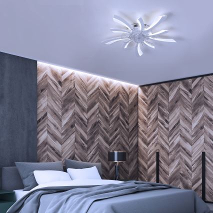 Brilagi - LED регулируемо таванно осветително тяло с вентилатор LED/50W/230V 3000-6500K бяло + дистанционно управление