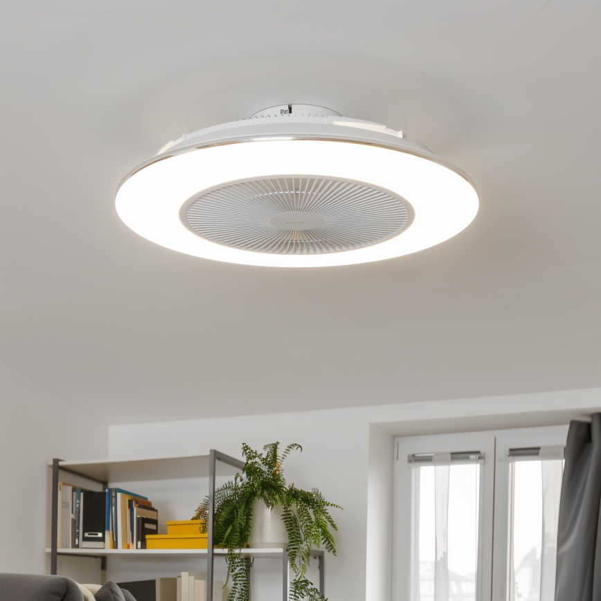 Brilagi - LED регулируемо осветително тяло с вентилатор AURA LED/38W/230V 3000-6000K бяло + дистанционно управление