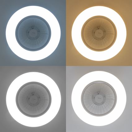 Brilagi - LED регулируемо осветително тяло с вентилатор AURA LED/38W/230V 3000-6000K бяло + дистанционно управление