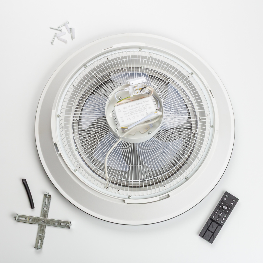 Brilagi - LED регулируемо осветително тяло с вентилатор AURA LED/38W/230V 3000-6000K сребристо + дистанционно управление