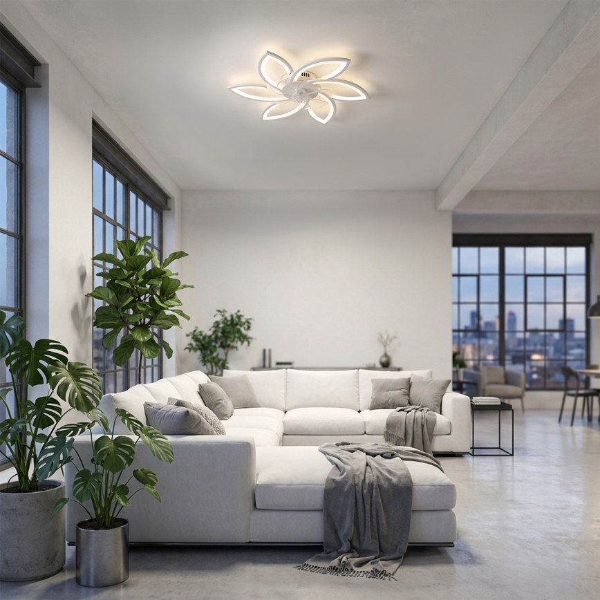 Brilagi - LED регулируемо таванно осветително тяло с вентилатор LED/50W/230V 3000-6500K бяло + дистанционно управление