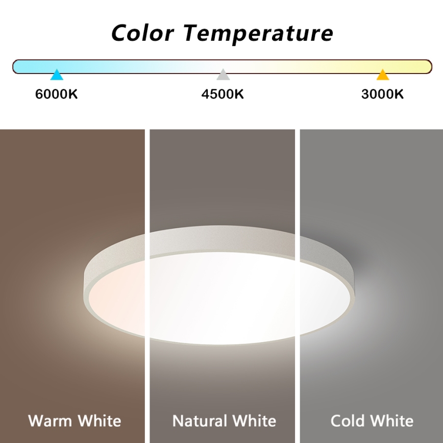 Brilagi - LED регулируемо таванно осветително тяло POOL SMART LED/48W/230V 40 см 3000-6000K Wi-Fi Tuya + дистанционно управление бяло