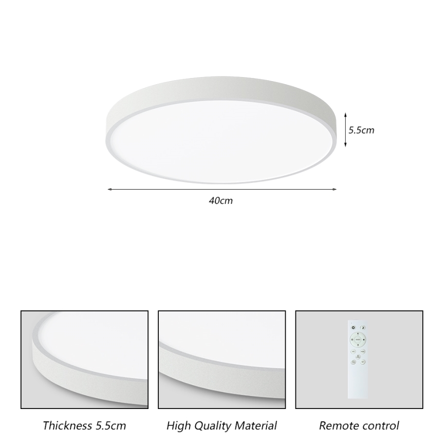 Brilagi - LED регулируемо таванно осветително тяло POOL SMART LED/48W/230V 40 см 3000-6000K Wi-Fi Tuya + дистанционно управление бяло