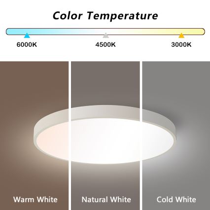 Brilagi - LED регулируемо таванно осветително тяло POOL SMART LED/60W/230V 50 см 3000-6000K Wi-Fi Tuya + дистанционно управление бяло