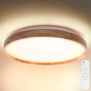 Brilagi - LED регулируемо таванно осветително тяло ALSON LED/48W/230V 3000-6500K дъб, Ø 39,5 см + дистанционно управление