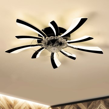 Brilagi - LED регулируемо таванно осветително тяло с вентилатор LED/50W/230V 3000-6500K черно + дистанционно управление