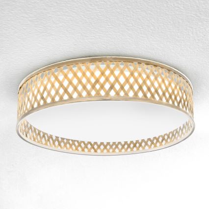 Brilagi - LED регулируемо таванно осветително тяло CAMILA LED/48W/230V 3000-6500K бамбук пр. 40 см + дистанционно управление