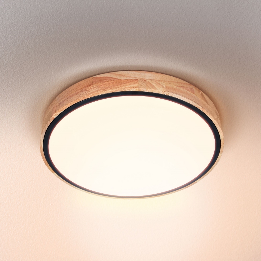 Brilagi - LED регулируемо таванно осветително тяло GLORIA LED/48W/230V 3000-6500K дъб пр. 40 см + дистанционно управление