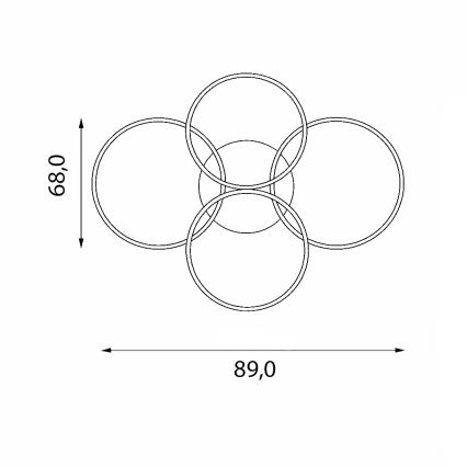 Brilagi - LED регулируемо таванно осветително тяло ORBITS LED/52W/230V 3000-6000K + дистанционно управление