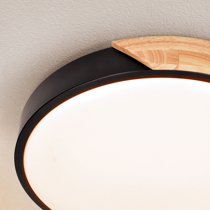 Brilagi - LED регулируемо таванно осветително тяло PILANA LED/48W/230V 3000-6500K дъб пр. 40 см + дистанционно управление