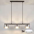 Brilagi - LED RGB+CCT Димируем подвесен полилей на кабел AURA LUX 3xGX53/14W/230V 2700-6500K Wi-Fi Tuya черен/опушен