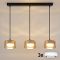 Brilagi - LED RGB+CCT димируем полилей на трос AURA LUX 3xGX53/14W/230V 2700-6500K Wi-Fi Tuya черен/златист