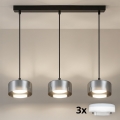 Brilagi - LED RGB+CCT димируем полилей на кабел AURA LUX 3xGX53/14W/230V 2700-6500K Wi-Fi Tuya черен/опушен