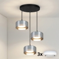 Brilagi - LED RGB+CCT Димируем висящ полилей на кабел AURA LUX 3xGX53/14W/230V 2700-6500K Wi-Fi Tuya черен/димчат