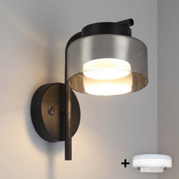 Brilagi - LED RGB+CCT димируема стенна лампа AURA LUX 1xGX53/14W/230V 2700-6500K Wi-Fi Tuya черна/опушена