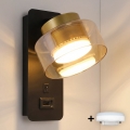 Brilagi - LED RGB+CCT димируема стенна лампа с USB порт AURA LUX 1xGX53/14W/230V 2700-6500K Wi-Fi Tuya черна/златна
