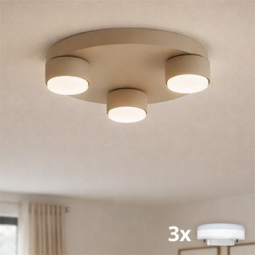 Brilagi - LED RGB+CCT Димируема таванна лампа MONO 3xGX53/14W/230V 2700-6500K Wi-Fi Tuya Ø 30 cm бежова