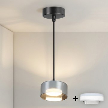 Brilagi - LED RGB+CCT димируема висяща лампа на кабел AURA LUX 1xGX53/14W/230V 2700-6500K Wi-Fi Tuya черна/опушена