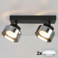 Brilagi - LED RGB+CCT Димируемо точково осветително тяло AURA LUX 2xGX53/14W/230V 2700-6500K Wi-Fi Tuya черно/опушено