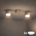 Brilagi - LED RGB+CCT димируемо точково осветително тяло MONO 2xGX53/14W/230V 2700-6500K Wi-Fi Tuya бежово