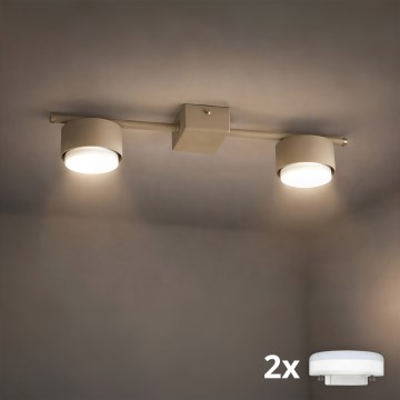 Brilagi - LED RGB+CCT димируемо точково осветително тяло MONO 2xGX53/14W/230V 2700-6500K Wi-Fi Tuya бежово