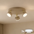 Brilagi - LED RGB+CCT Димируемо точково осветително тяло MONO 3xGX53/14W/230V 2700-6500K Wi-Fi Tuya бежово/златисто