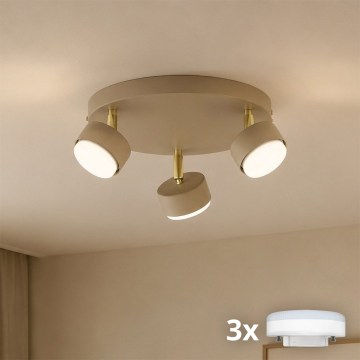 Brilagi - LED RGB+CCT Димируемо точково осветително тяло MONO 3xGX53/14W/230V 2700-6500K Wi-Fi Tuya бежово/златисто