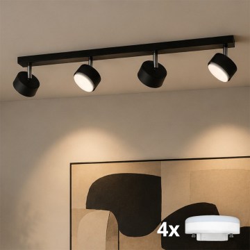Brilagi - LED RGB+CCT димируемо точково осветително тяло MONO 4xGX53/14W/230V 2700-6500K Wi-Fi Tuya черно