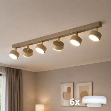 Brilagi - LED RGB+CCT димируемо точково осветително тяло MONO 6xGX53/14W/230V 2700-6500K Wi-Fi Tuya бежово/златно