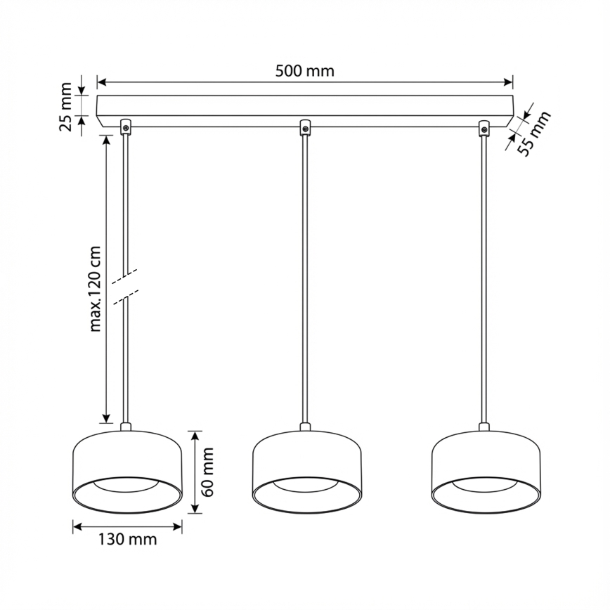 Brilagi - LED RGB+CCT димируем полилей на кабел AURA LUX 3xGX53/14W/230V 2700-6500K Wi-Fi Tuya черен/опушен