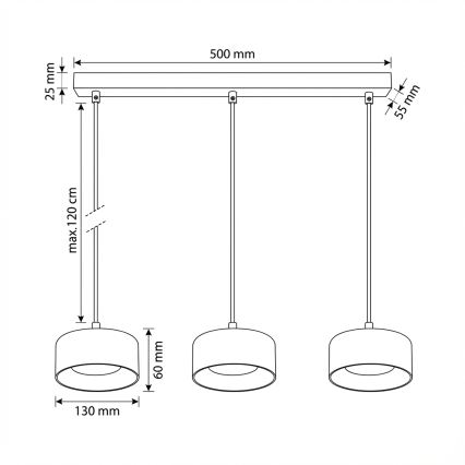 Brilagi - LED RGB+CCT димируем полилей на трос AURA LUX 3xGX53/14W/230V 2700-6500K Wi-Fi Tuya черен/златист
